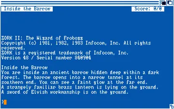 Zork II - The Wizard of Frobozz screen shot title